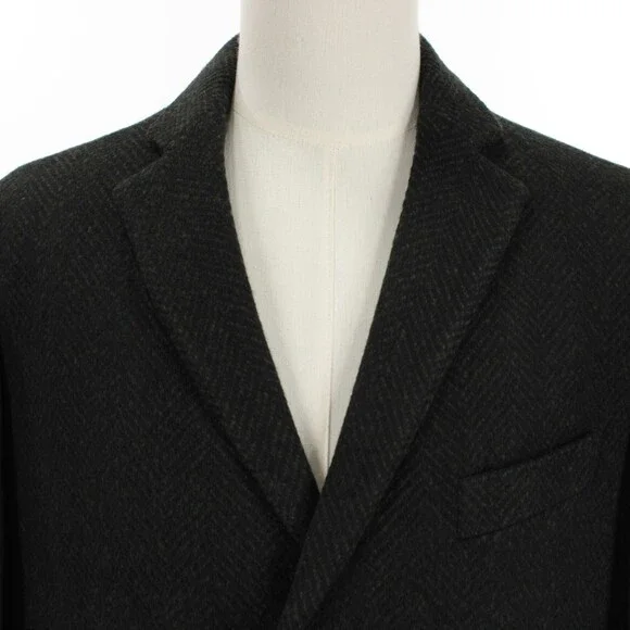 Cardinal of Canada NWT Overcoat Size 46R US in Green Herringbone Wool/Cash Blend